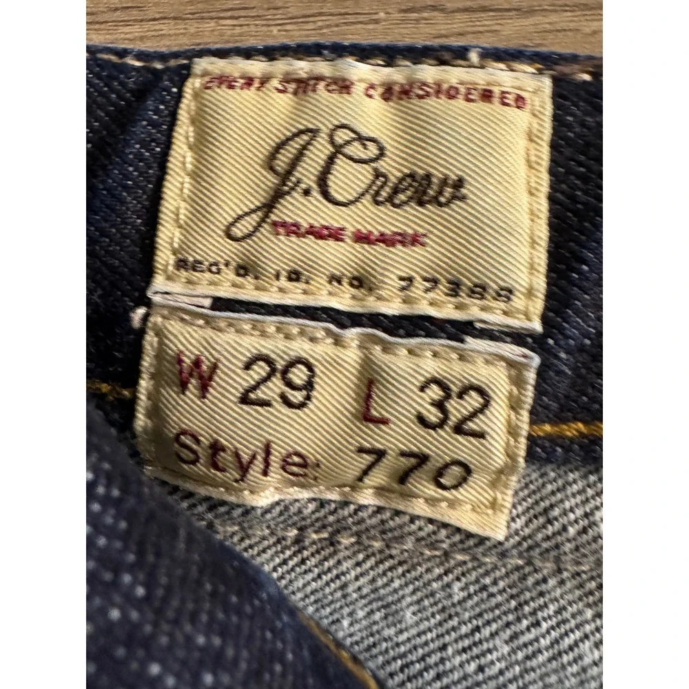 J‎ Crew 770 Straight Fit Dark Wash Denim Jeans Mens W29 L32 selvage